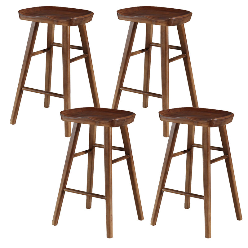 Contemporary Solid Wood Bar Stool Backless Bar Stool for Home Use