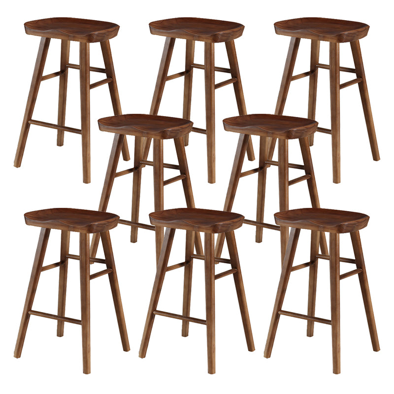 Contemporary Solid Wood Bar Stool Backless Bar Stool for Home Use
