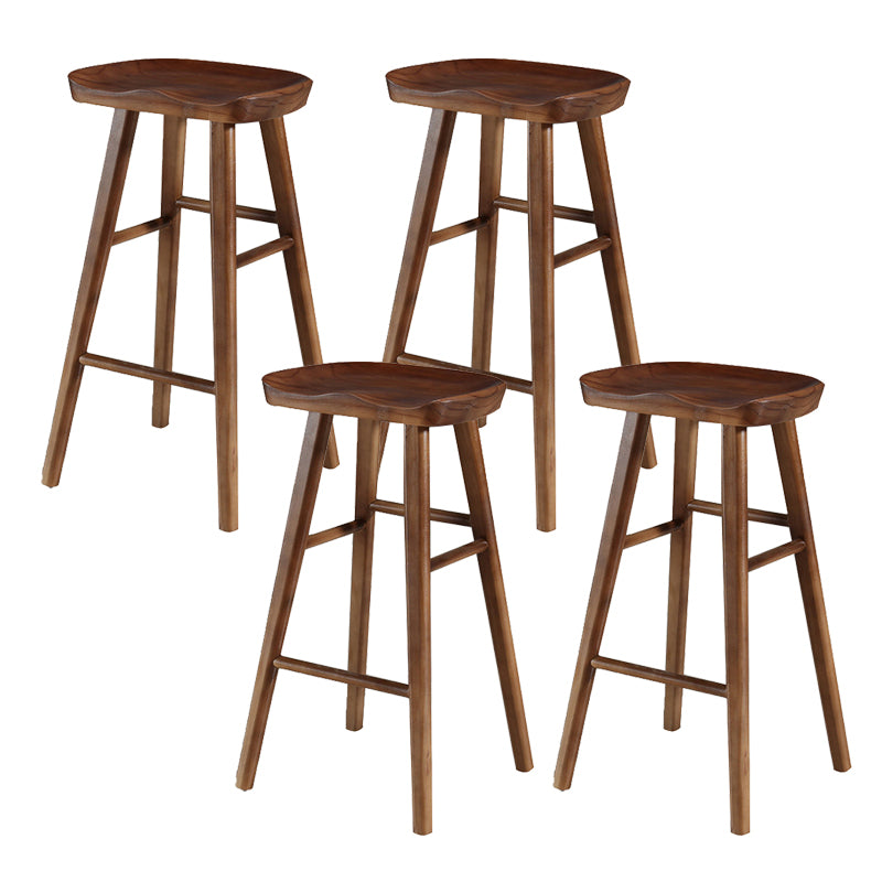 Contemporary Solid Wood Bar Stool Backless Bar Stool for Home Use