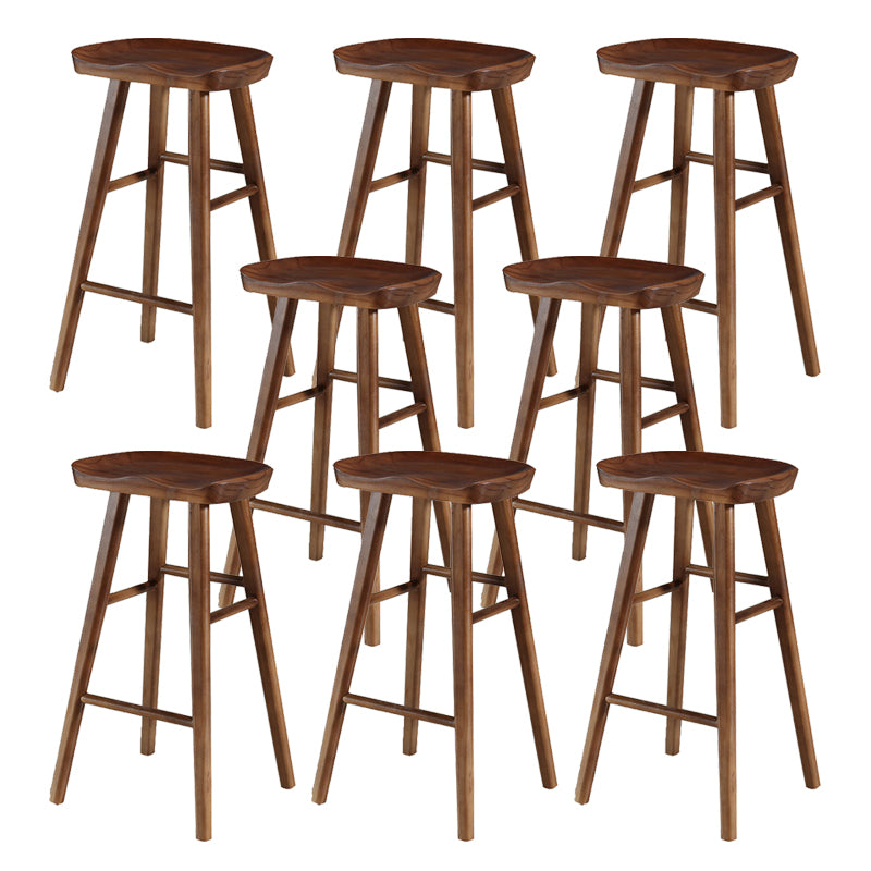 Contemporary Solid Wood Bar Stool Backless Bar Stool for Home Use