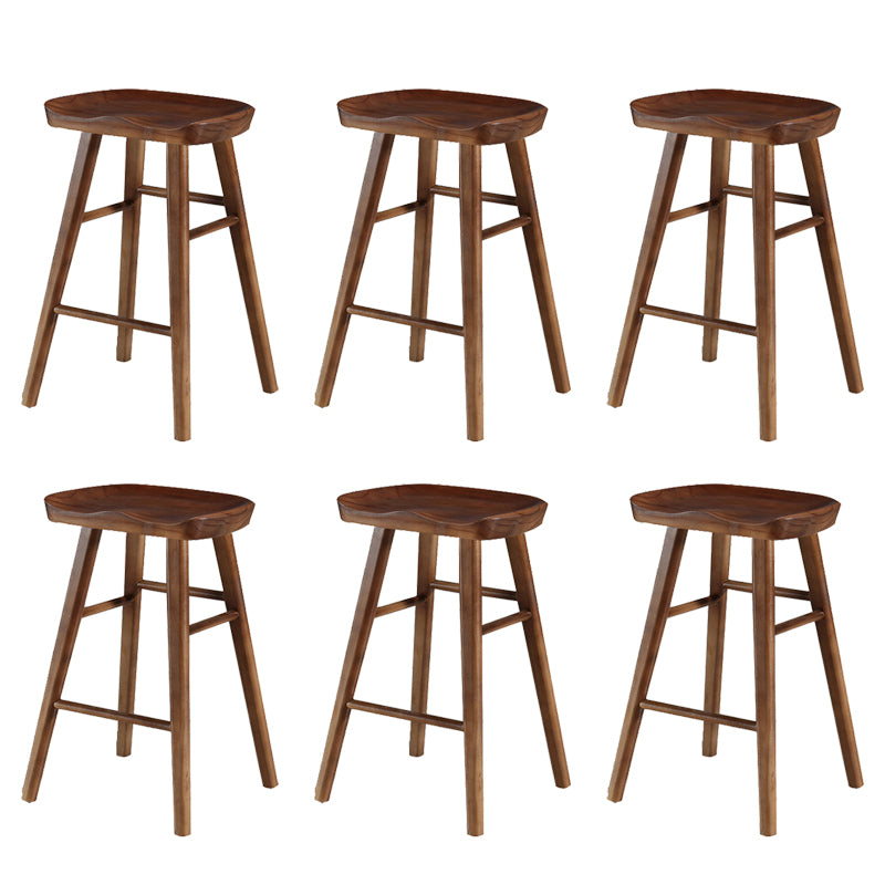 Contemporary Solid Wood Bar Stool Backless Bar Stool for Home Use