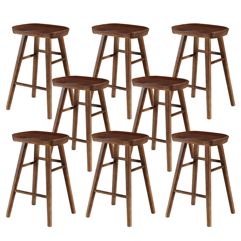 Contemporary Solid Wood Bar Stool Backless Bar Stool for Home Use