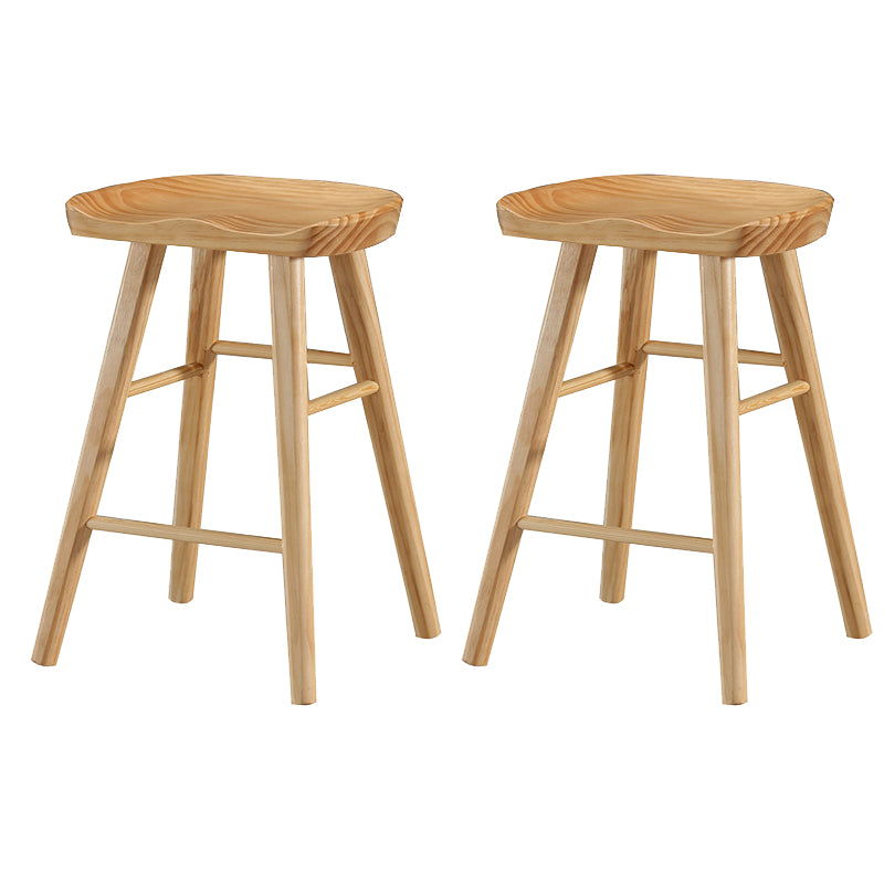 Contemporary Solid Wood Bar Stool Backless Bar Stool for Home Use