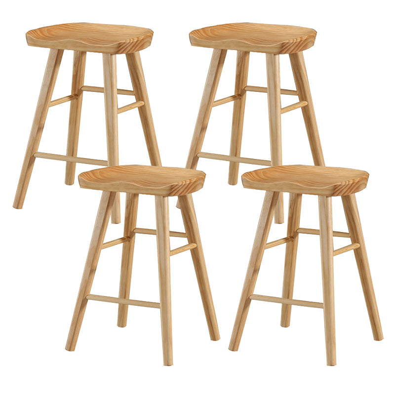 Contemporary Solid Wood Bar Stool Backless Bar Stool for Home Use