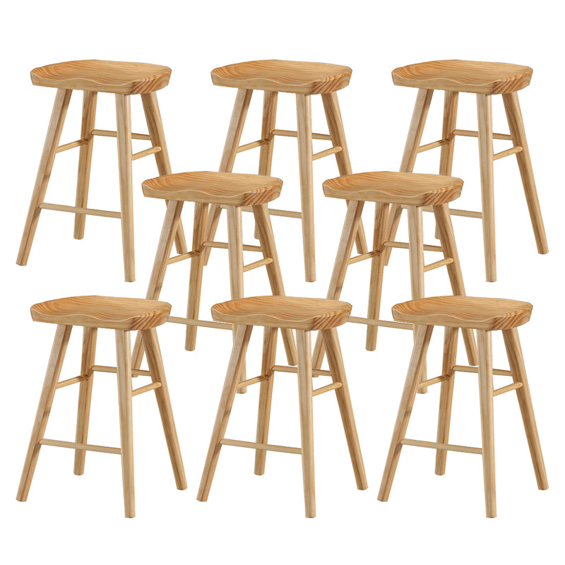 Contemporary Solid Wood Bar Stool Backless Bar Stool for Home Use