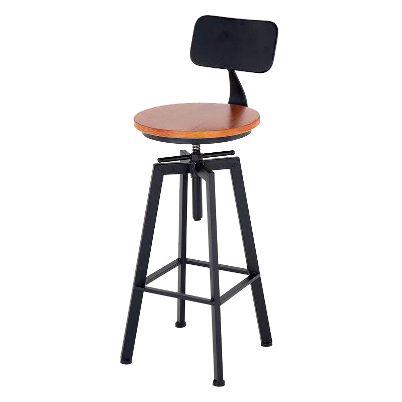 Industrial Adjustable Height Bar Stool Metal Counter-height Stool for Kitchen