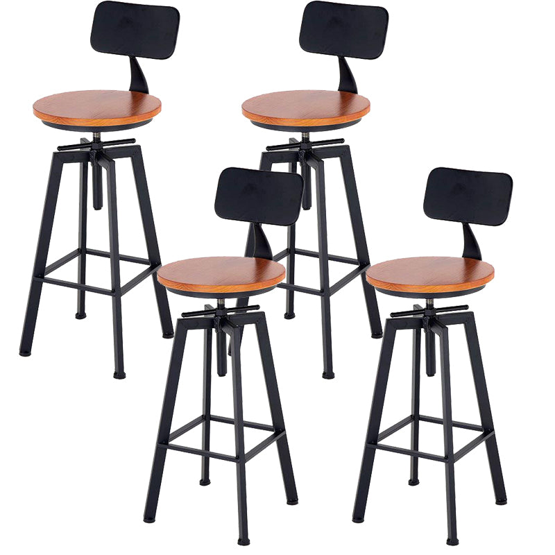 Industrial Adjustable Height Bar Stool Metal Counter-height Stool for Kitchen