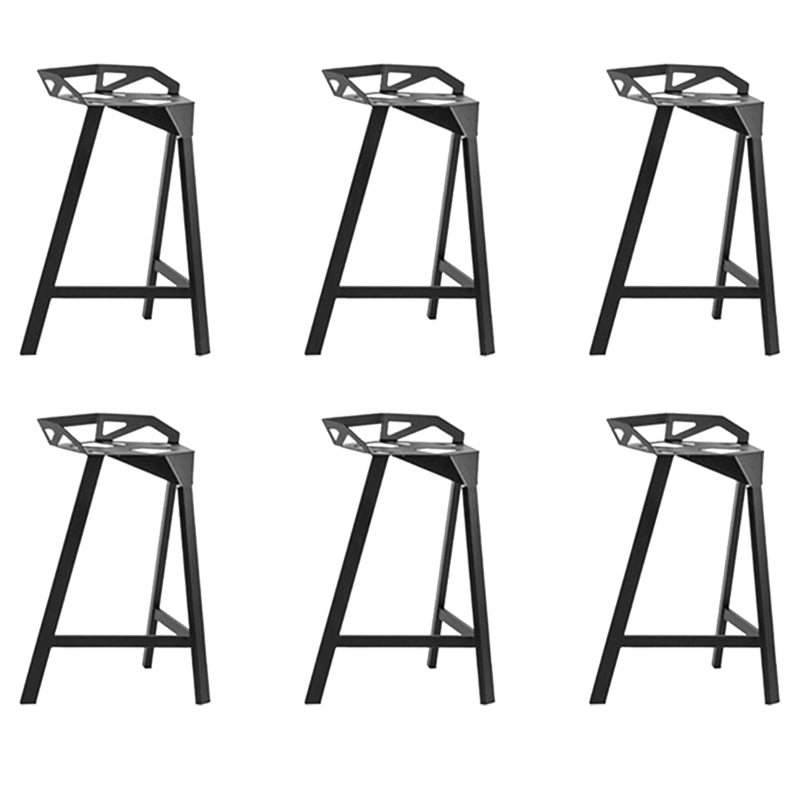 Industrial Low Back Counter Stools Metal Counter Height Stools for Home Use