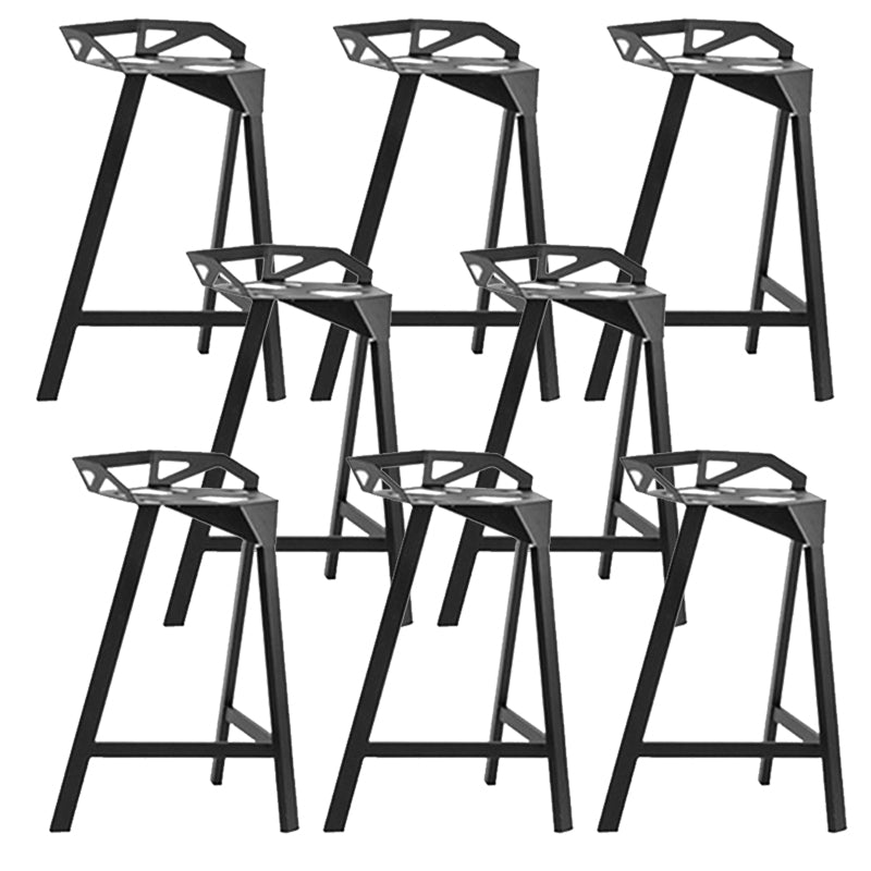 Industrial Low Back Counter Stools Metal Counter Height Stools for Home Use
