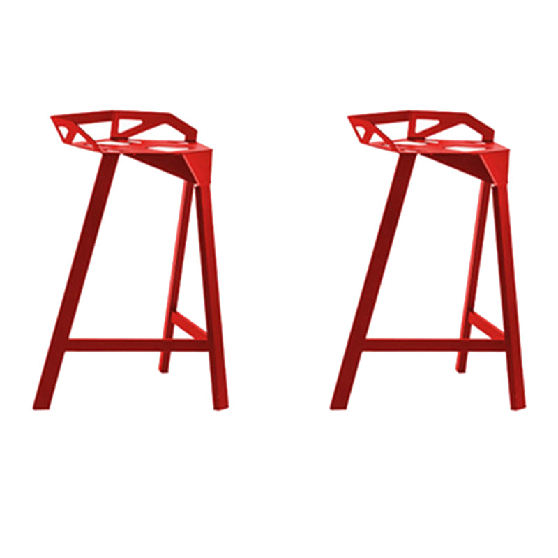 Industrial Low Back Counter Stools Metal Counter Height Stools for Home Use