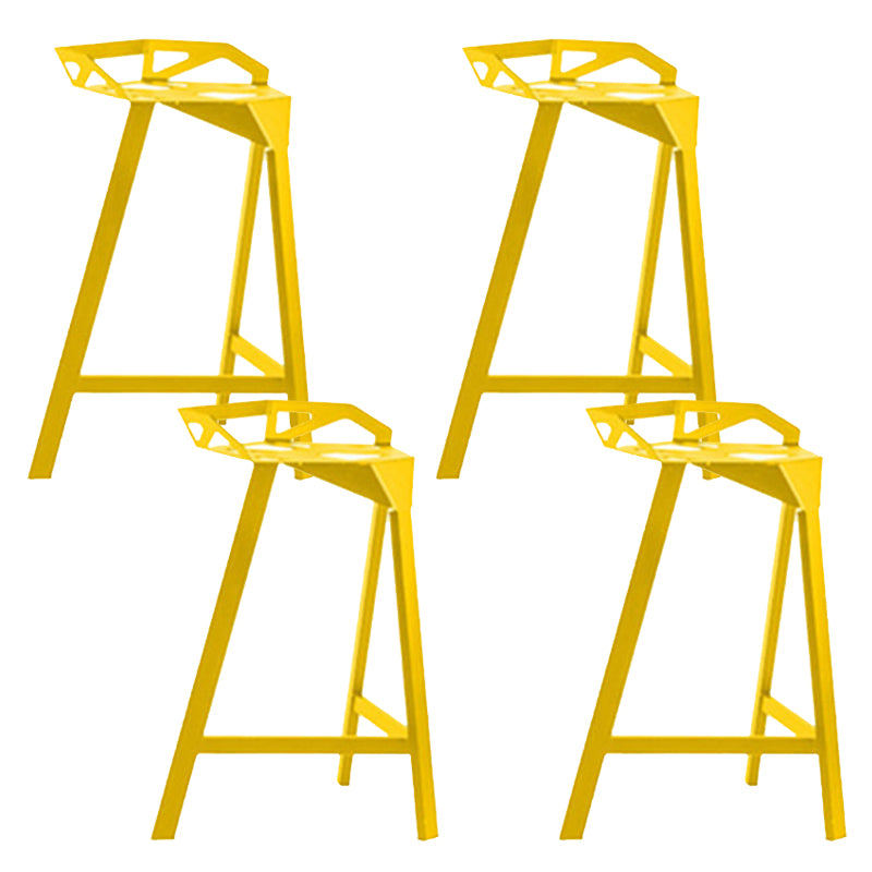 Industrial Low Back Counter Stools Metal Counter Height Stools for Home Use