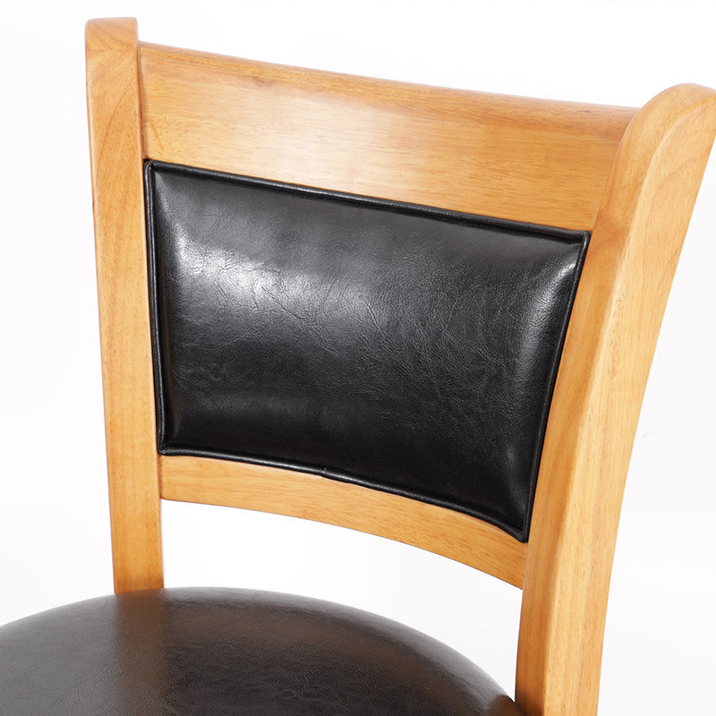 Industrial Solid Wood Counter Stool Faux Leather Counter Height Stools for Home Use