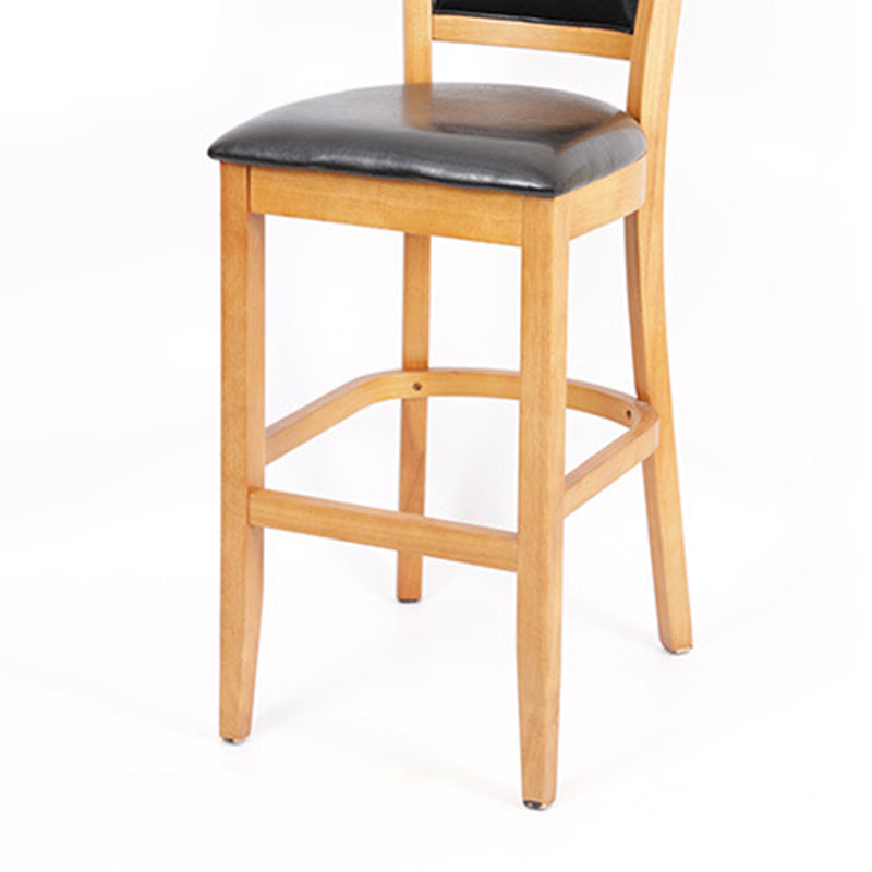 Industrial Solid Wood Counter Stool Faux Leather Counter Height Stools for Home Use