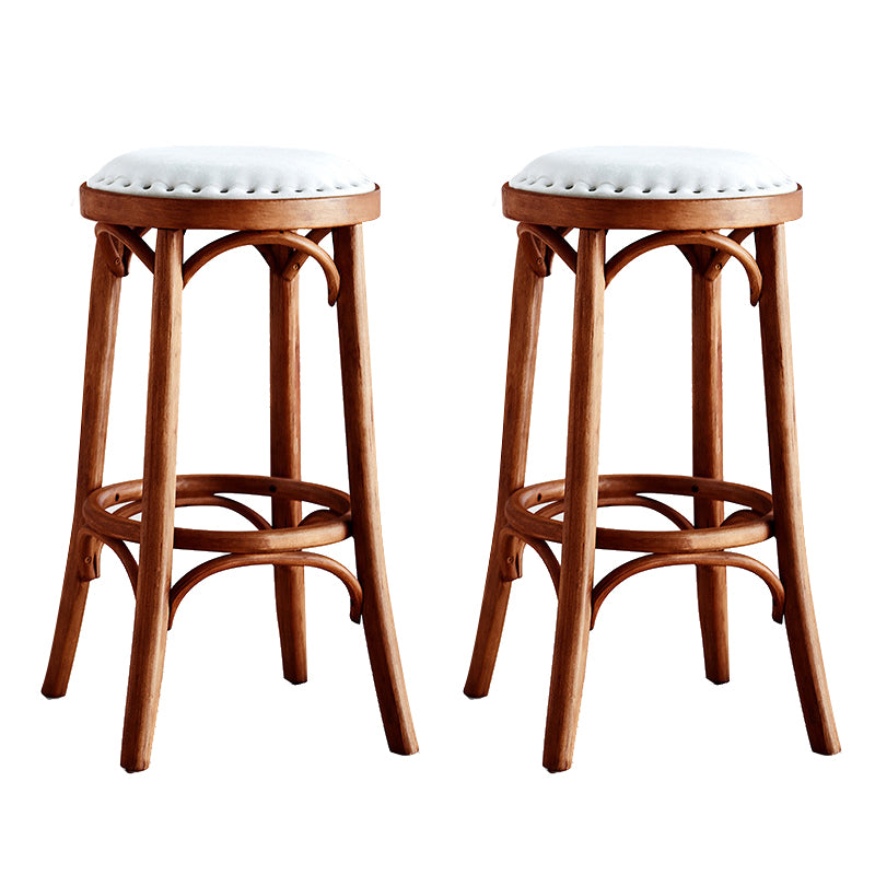Industrial Solid Wood Counter Stool Velvet Counter Height Stools for Home Use