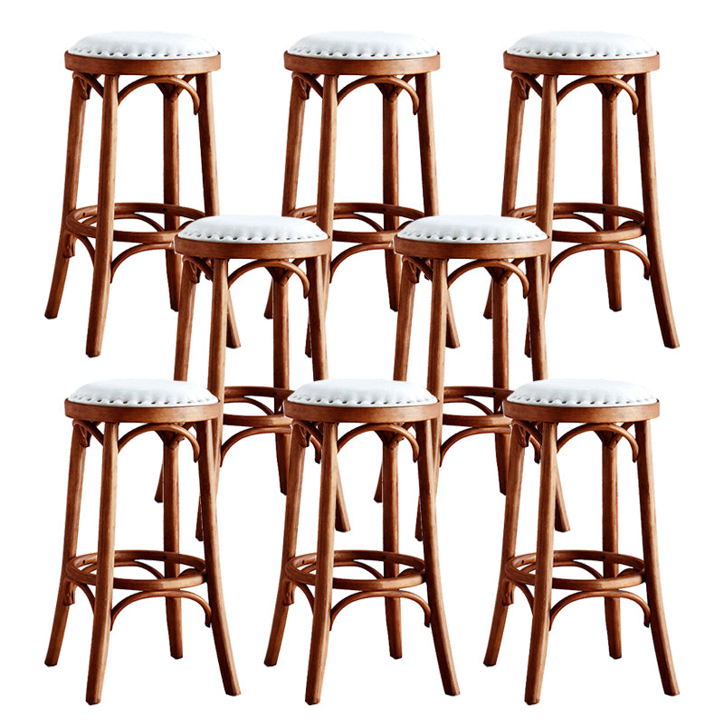 Industrial Solid Wood Counter Stool Velvet Counter Height Stools for Home Use
