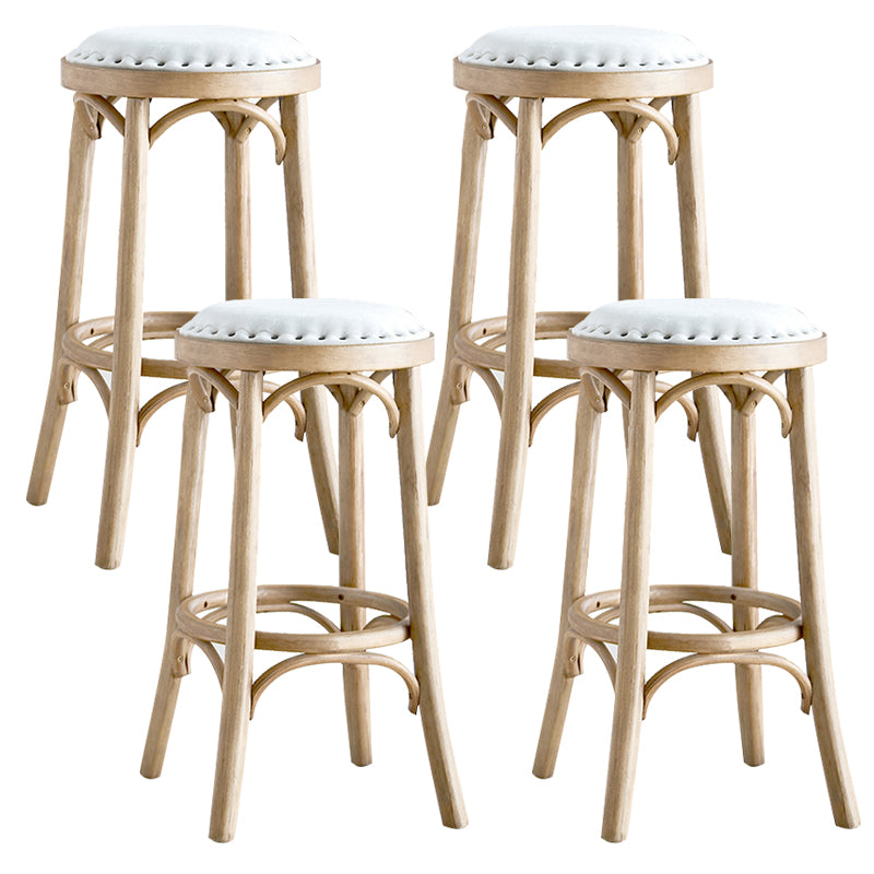 Industrial Solid Wood Counter Stool Velvet Counter Height Stools for Home Use