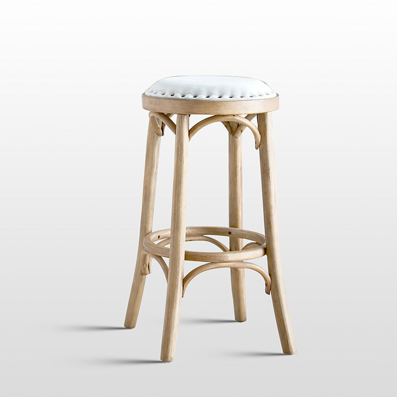 Industrial Solid Wood Counter Stool Velvet Counter Height Stools for Home Use