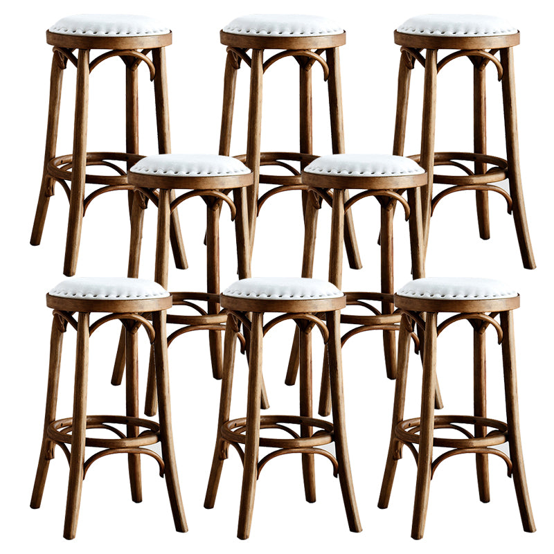 Industrial Solid Wood Counter Stool Velvet Counter Height Stools for Home Use