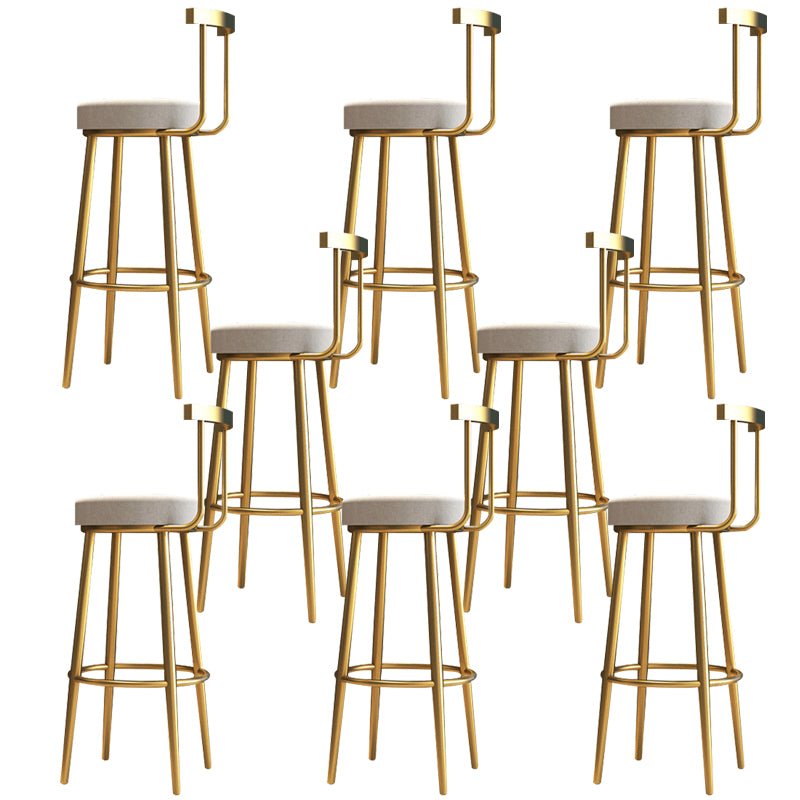 Nordic Bar-stool Round Seat Counter Bar Stool with Metal Legs for Home Use