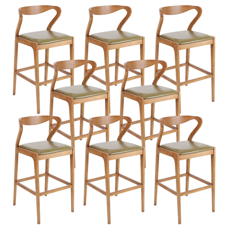 Industrial Bar-stool Square Seat Counter Bar Stool with Wooden Legs for Home