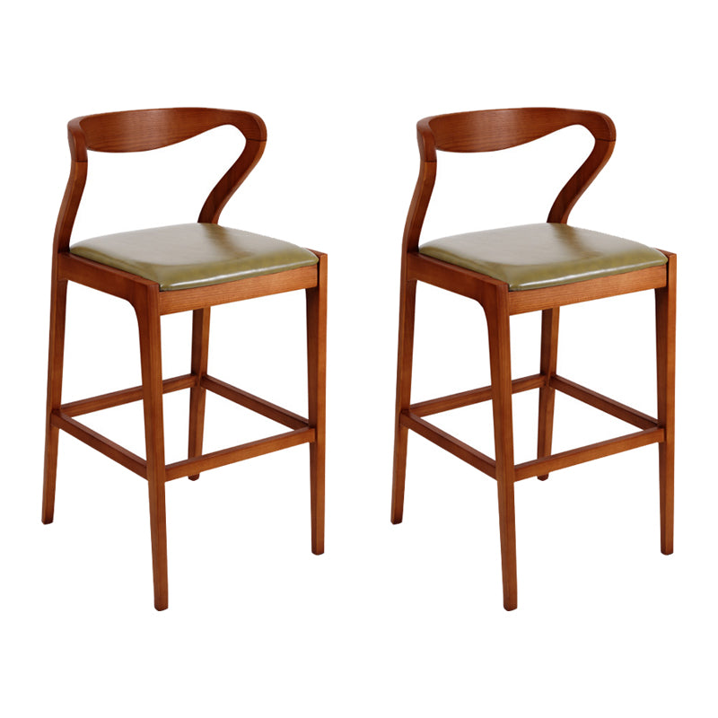 Industrial Bar-stool Square Seat Counter Bar Stool with Wooden Legs for Home