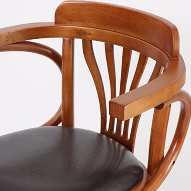 Glam Solid Wood Counter Height Stool Faux Leather Bar Stool Bar Stool