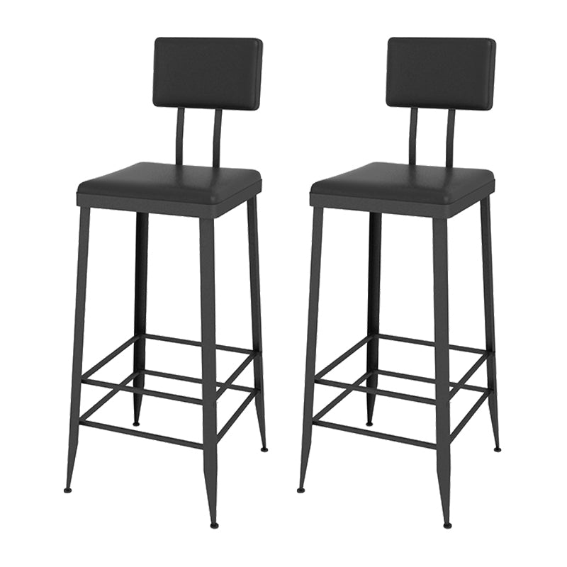 Contemporary Style Upholstered Counter Stool Bar-height Bar Stool with Metal Legs