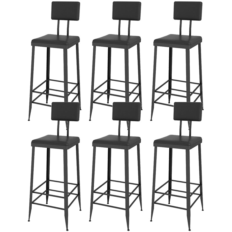 Contemporary Style Upholstered Counter Stool Bar-height Bar Stool with Metal Legs