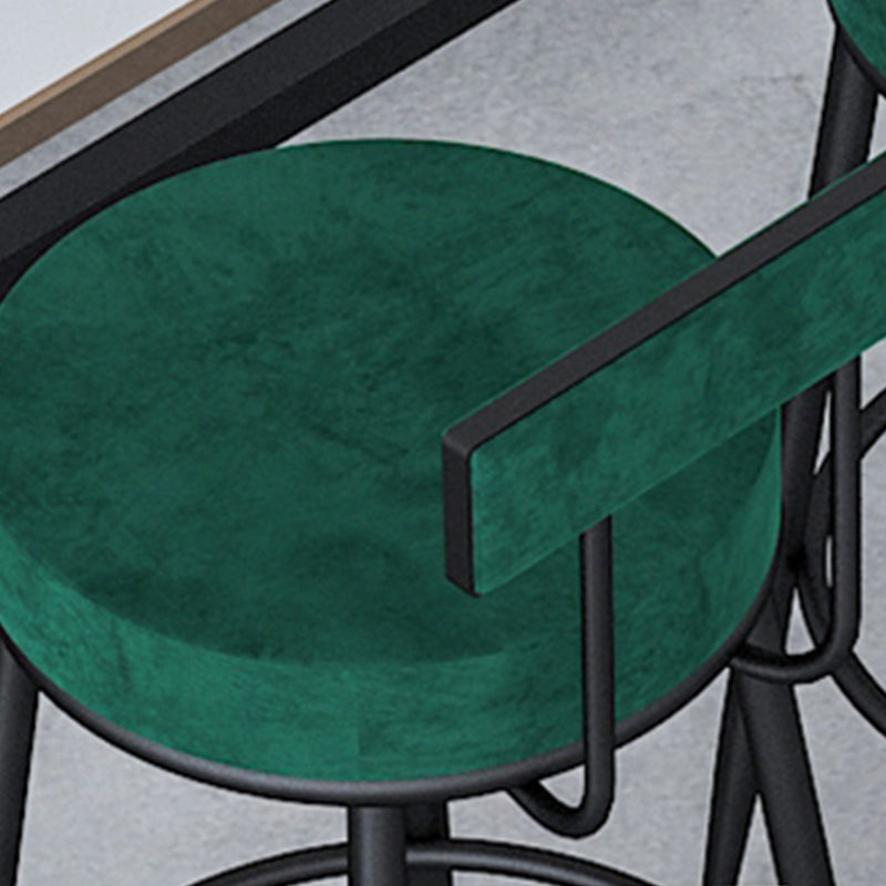 Contemporary Style Upholstered Counter Stool Bar-height Bar Stool with Metal Legs