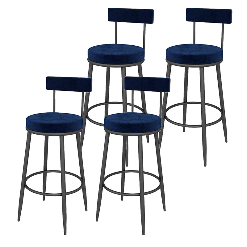 Contemporary Style Upholstered Counter Stool Bar-height Bar Stool with Metal Legs