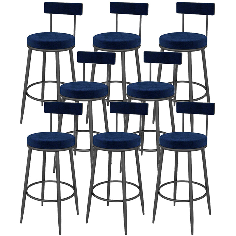 Contemporary Style Upholstered Counter Stool Bar-height Bar Stool with Metal Legs