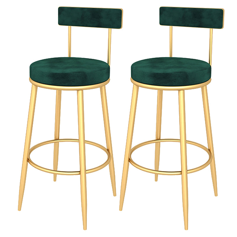 Contemporary Style Upholstered Counter Stool Bar-height Bar Stool with Metal Legs