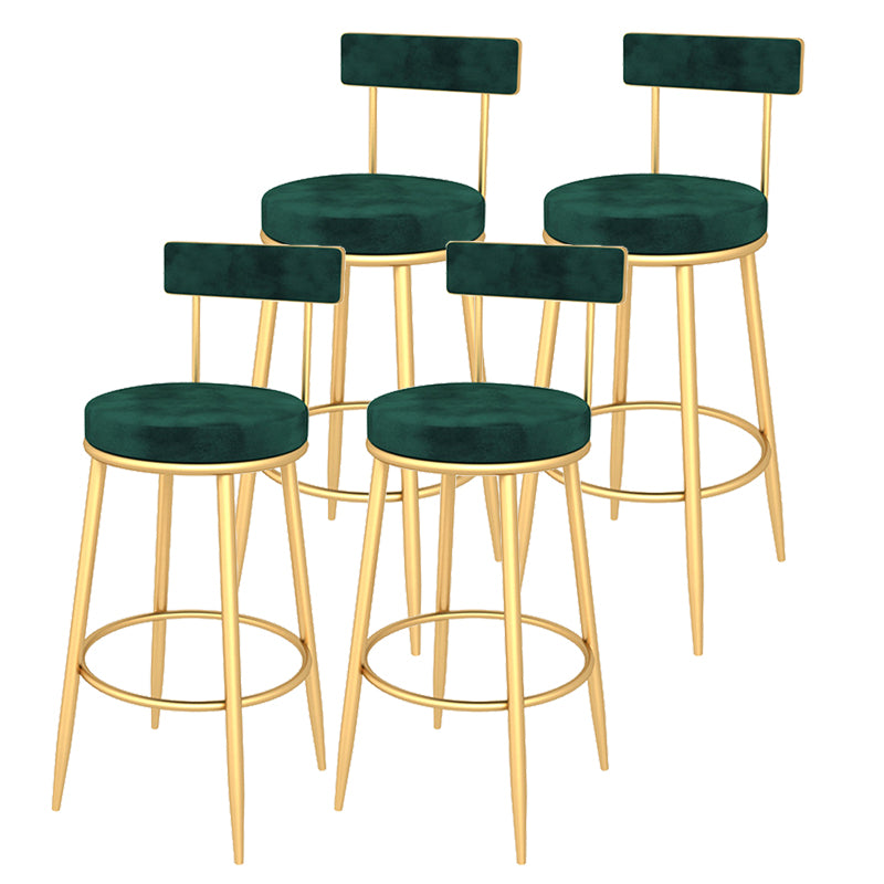 Contemporary Style Upholstered Counter Stool Bar-height Bar Stool with Metal Legs