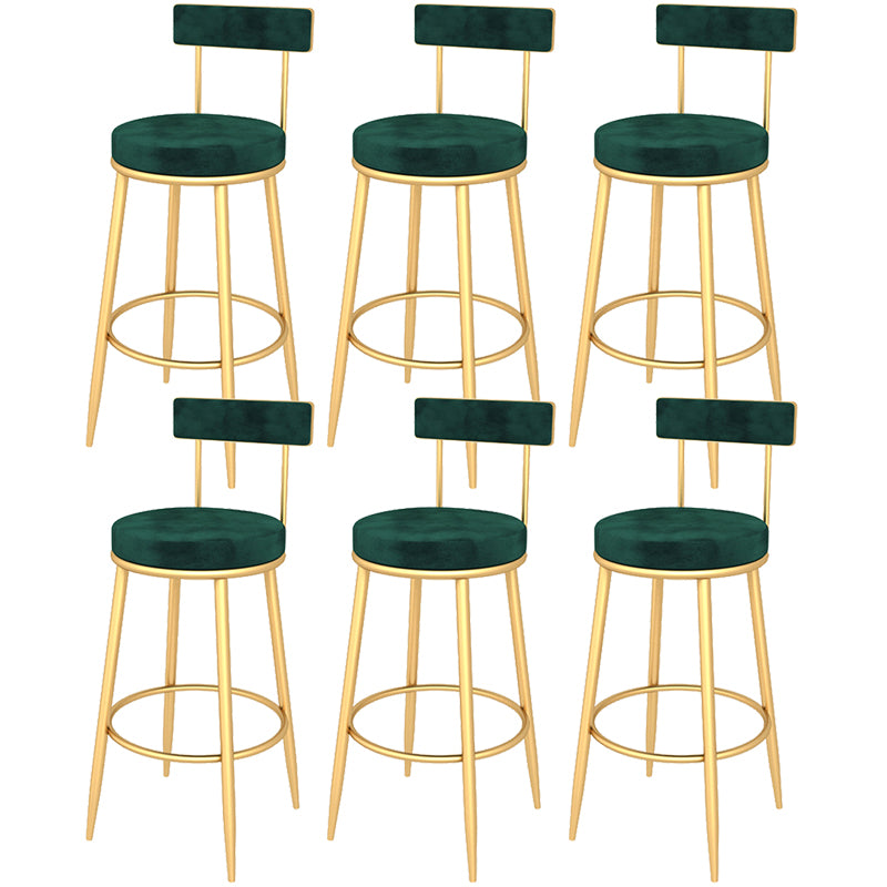 Contemporary Style Upholstered Counter Stool Bar-height Bar Stool with Metal Legs