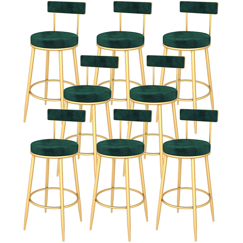 Contemporary Style Upholstered Counter Stool Bar-height Bar Stool with Metal Legs