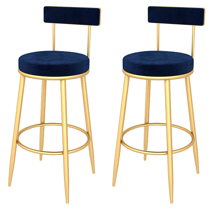 Contemporary Style Upholstered Counter Stool Bar-height Bar Stool with Metal Legs