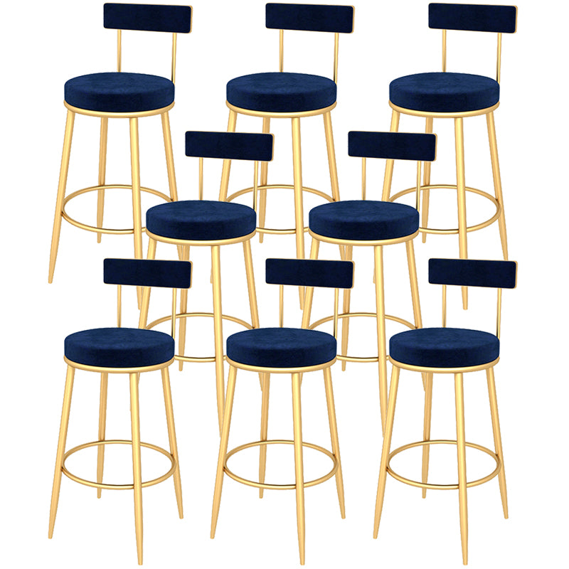 Contemporary Style Upholstered Counter Stool Bar-height Bar Stool with Metal Legs