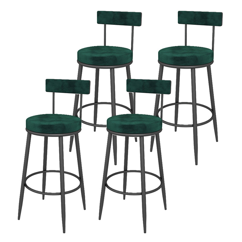 Contemporary Style Upholstered Counter Stool Bar-height Bar Stool with Metal Legs