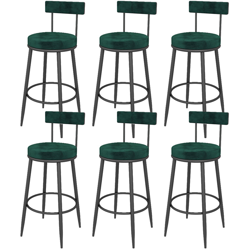 Contemporary Style Upholstered Counter Stool Bar-height Bar Stool with Metal Legs