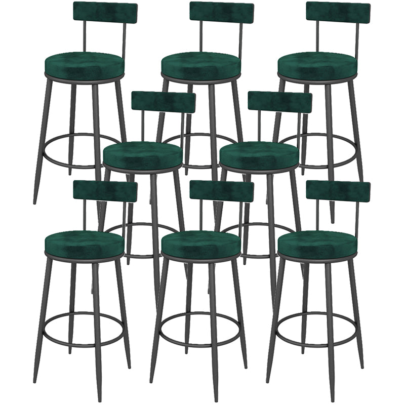 Contemporary Style Upholstered Counter Stool Bar-height Bar Stool with Metal Legs