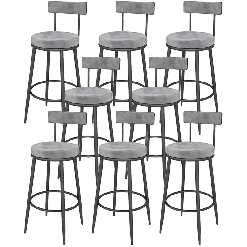 Contemporary Style Upholstered Counter Stool Bar-height Bar Stool with Metal Legs