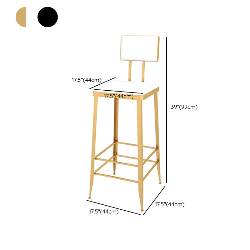 Contemporary Style Upholstered Counter Stool Bar-height Bar Stool with Metal Legs