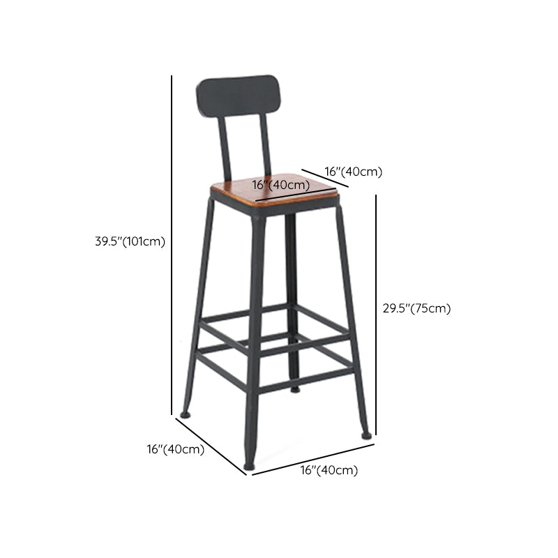 Contemporary Style Counter-height Stool Living Room Bar Stool with Metal Legs