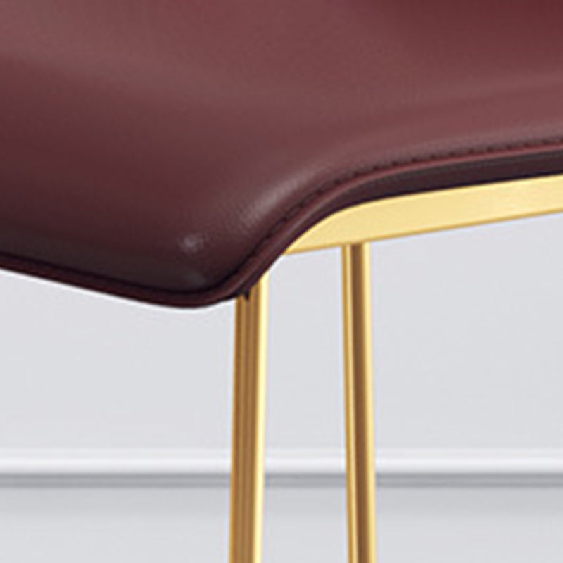 Contemporary Faux Leather Counter Stool Counter Height Bar Stool with Metal Legs