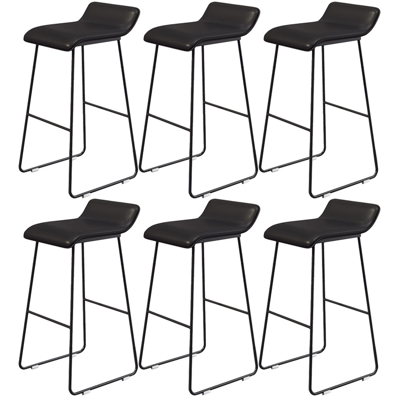Contemporary Faux Leather Counter Stool Counter Height Bar Stool with Metal Legs