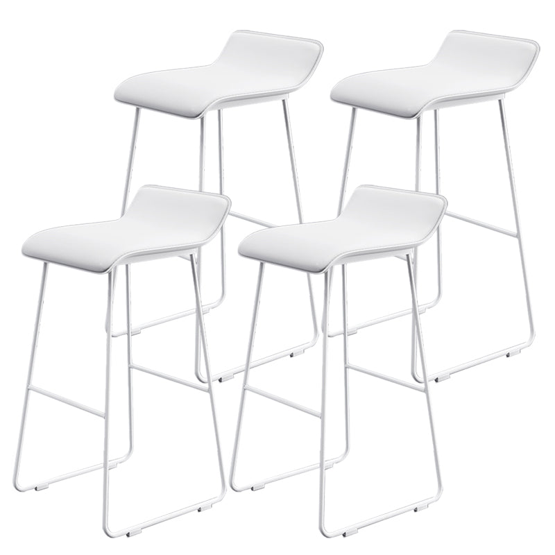 Contemporary Faux Leather Counter Stool Counter Height Bar Stool with Metal Legs