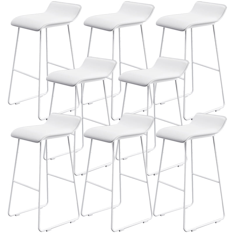 Contemporary Faux Leather Counter Stool Counter Height Bar Stool with Metal Legs