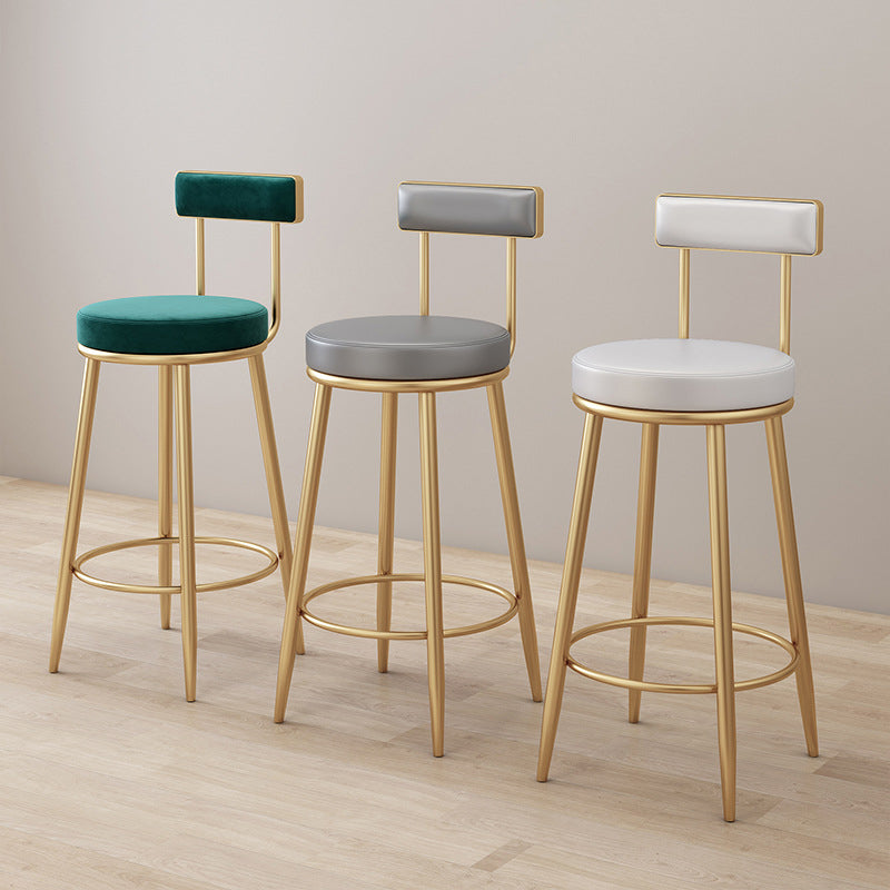 Modern Style Upholstered Counter Stool Round Living Room Bar Stool
