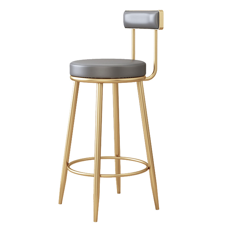 Modern Style Upholstered Counter Stool Round Living Room Bar Stool