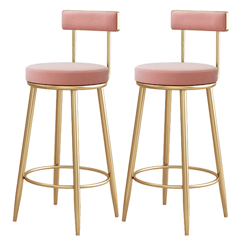 Modern Style Upholstered Counter Stool Round Living Room Bar Stool